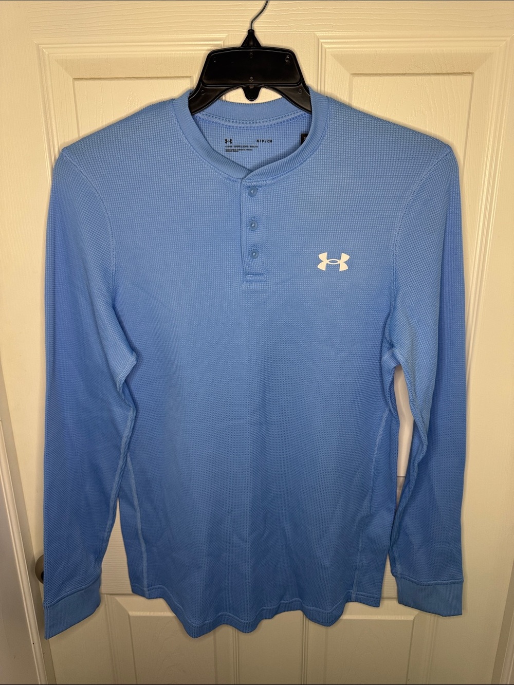 NWT Men’s Under Armour Sky Blue Long Sleeve Waffle Knit Henley